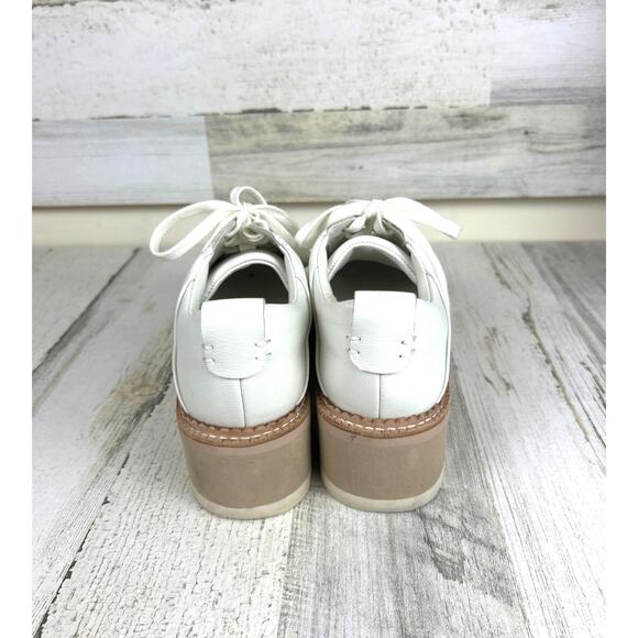Dolce Vita Women’s 7.5 White Leather Toyah Platform Lace Up Sneakers Shoe - Picture 5 of 8